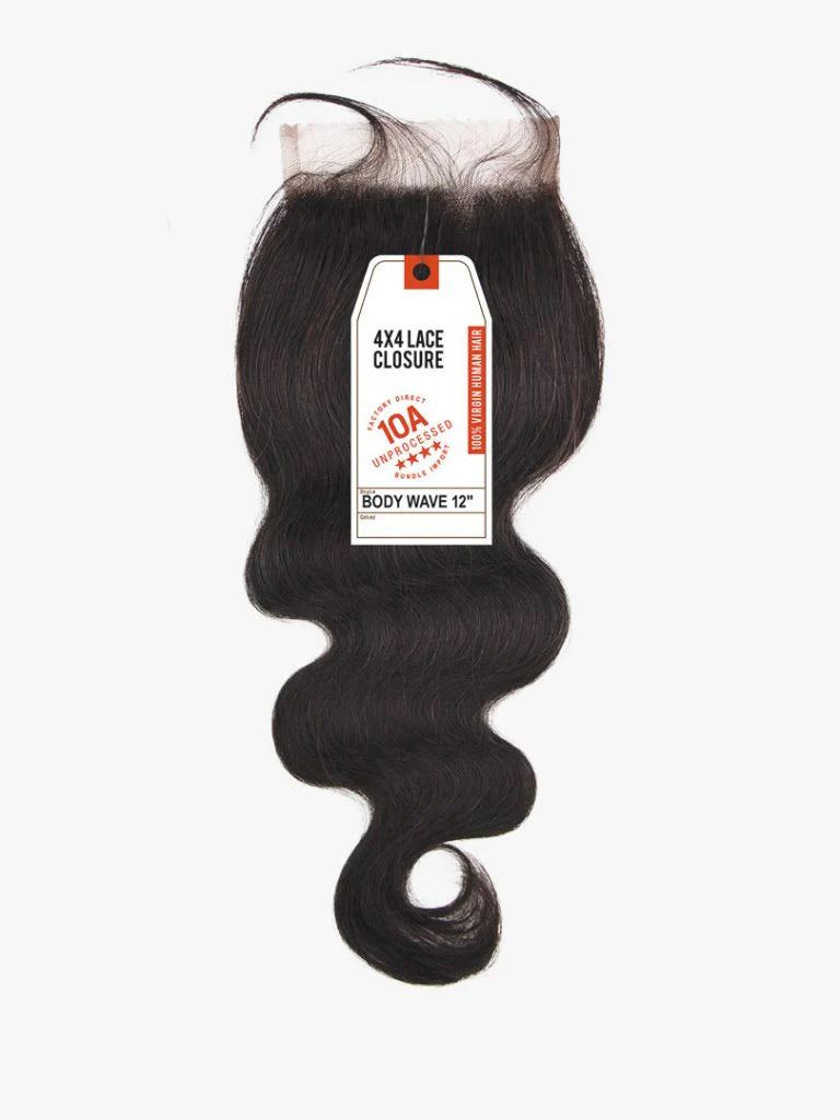 SENSATIONNEL HD LACE HUMAN HAIR 4 X 4 CLOSURE W/BABYHAIR BODY WAVE