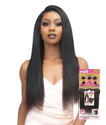 JANET MELT BLUE HD NATURAL STRAIGHT HUMAN HAIR 4 X 5 CLOSURE 16''18''20'' NATURAL WITH GLUE