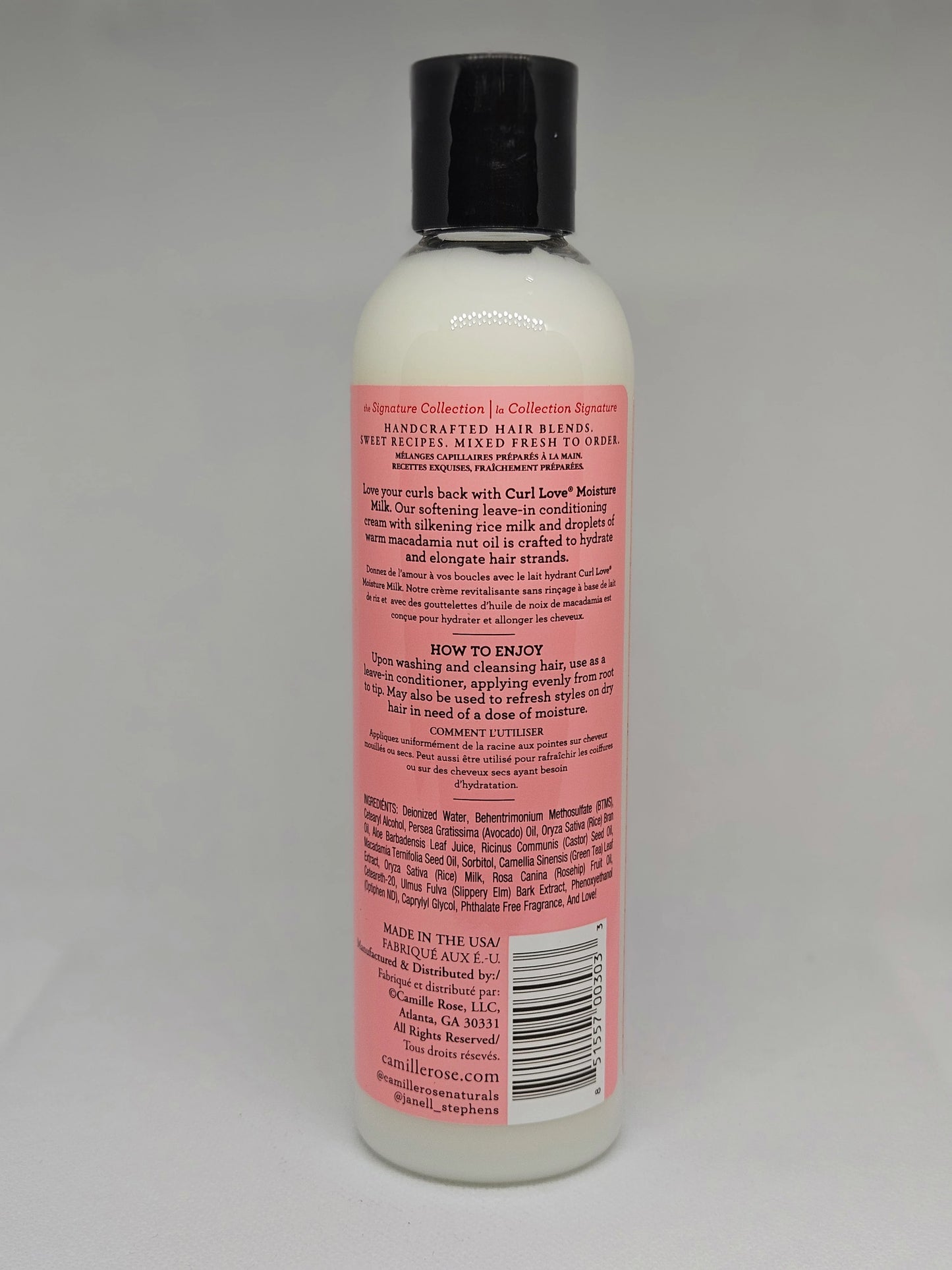 CAMILLE ROSE CURL LOVE MOISTURE MILK 8OZ