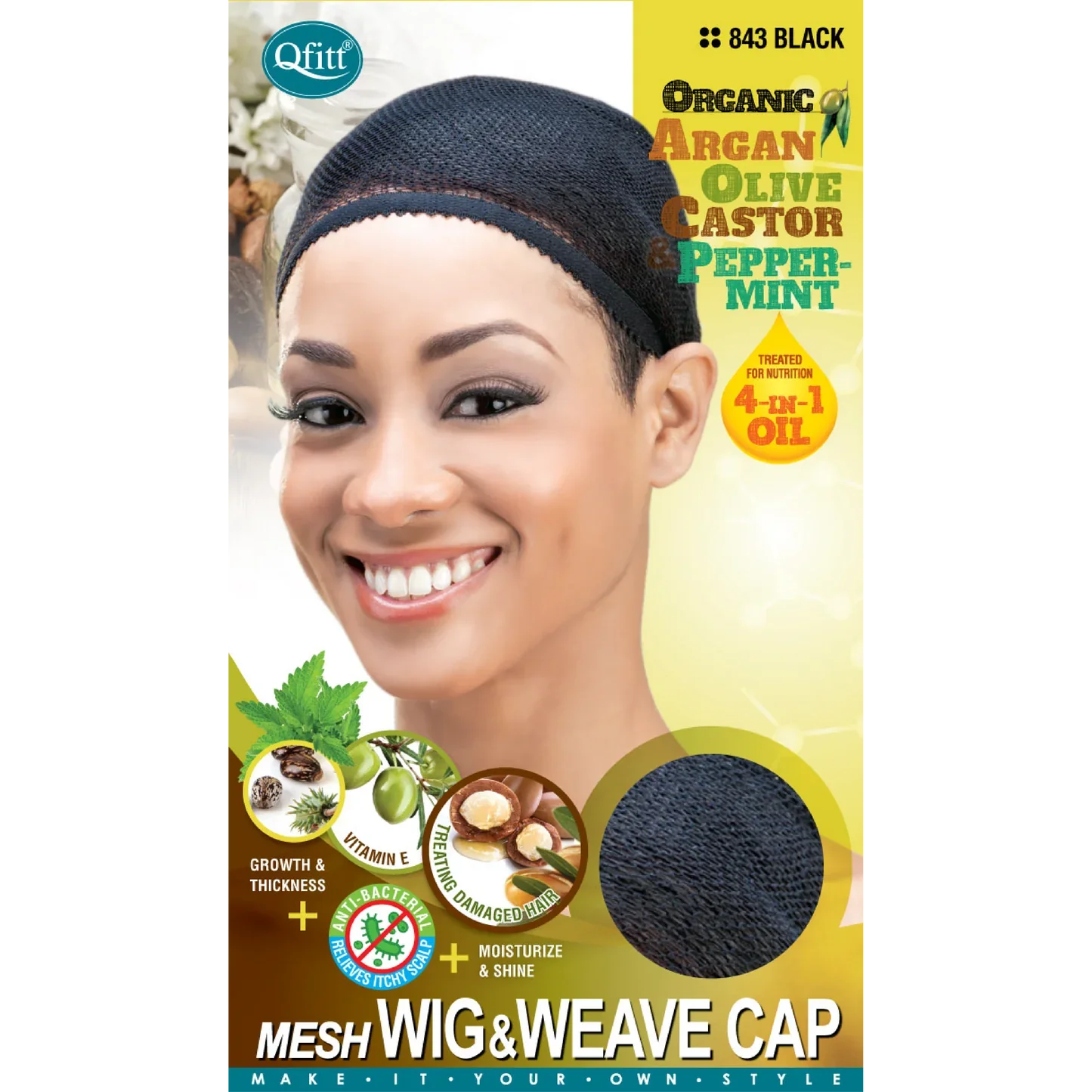 WEAVING CAP ORG S BUTTER/OLIVE 861 BLACK