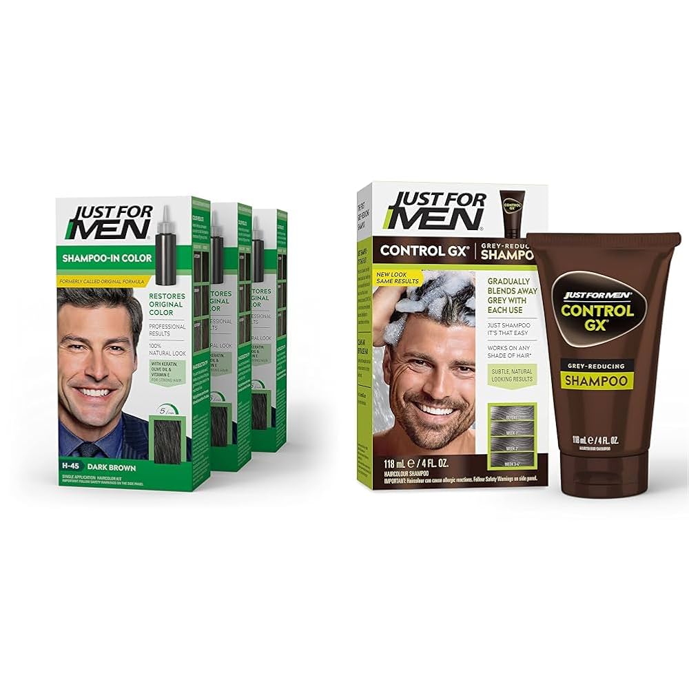 JUST FOR MEN SHAMPOO HAIR COLOR 1 APP DARKBROWN/GRAY