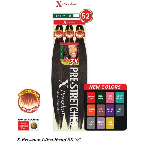 OUTRE 3X XPRESSION PRE-STRETCHED BRAIDING HAIR 52'