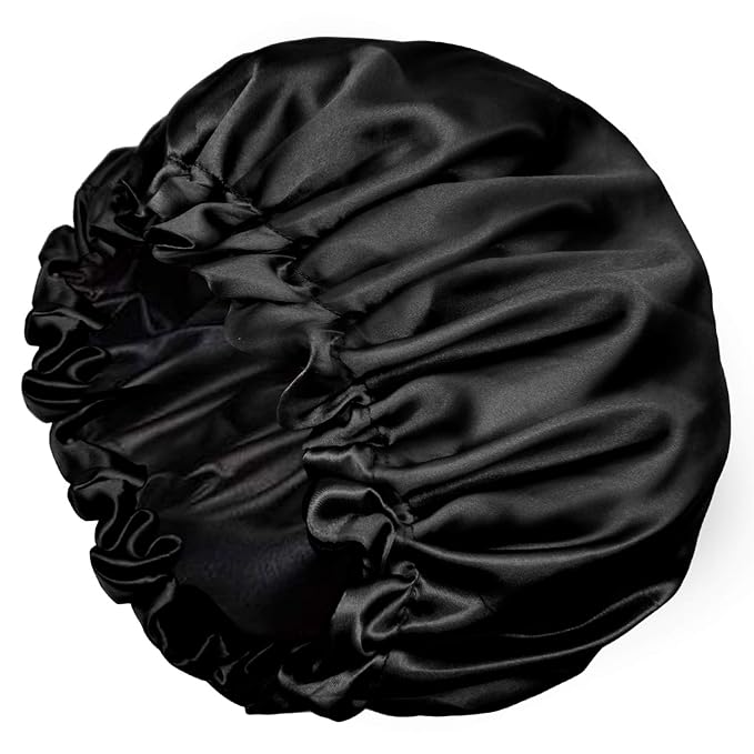 MOTIONC JUMBO SATIN SLEEP CAP 153 BLACK