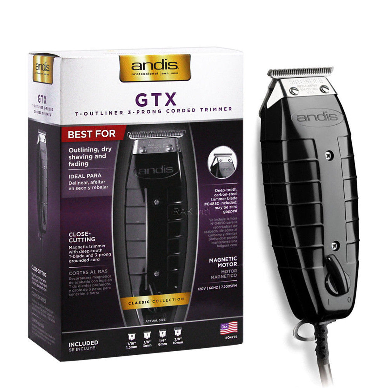 ANDIS GTX 04775 OUTLINER TRIMMER BLACK