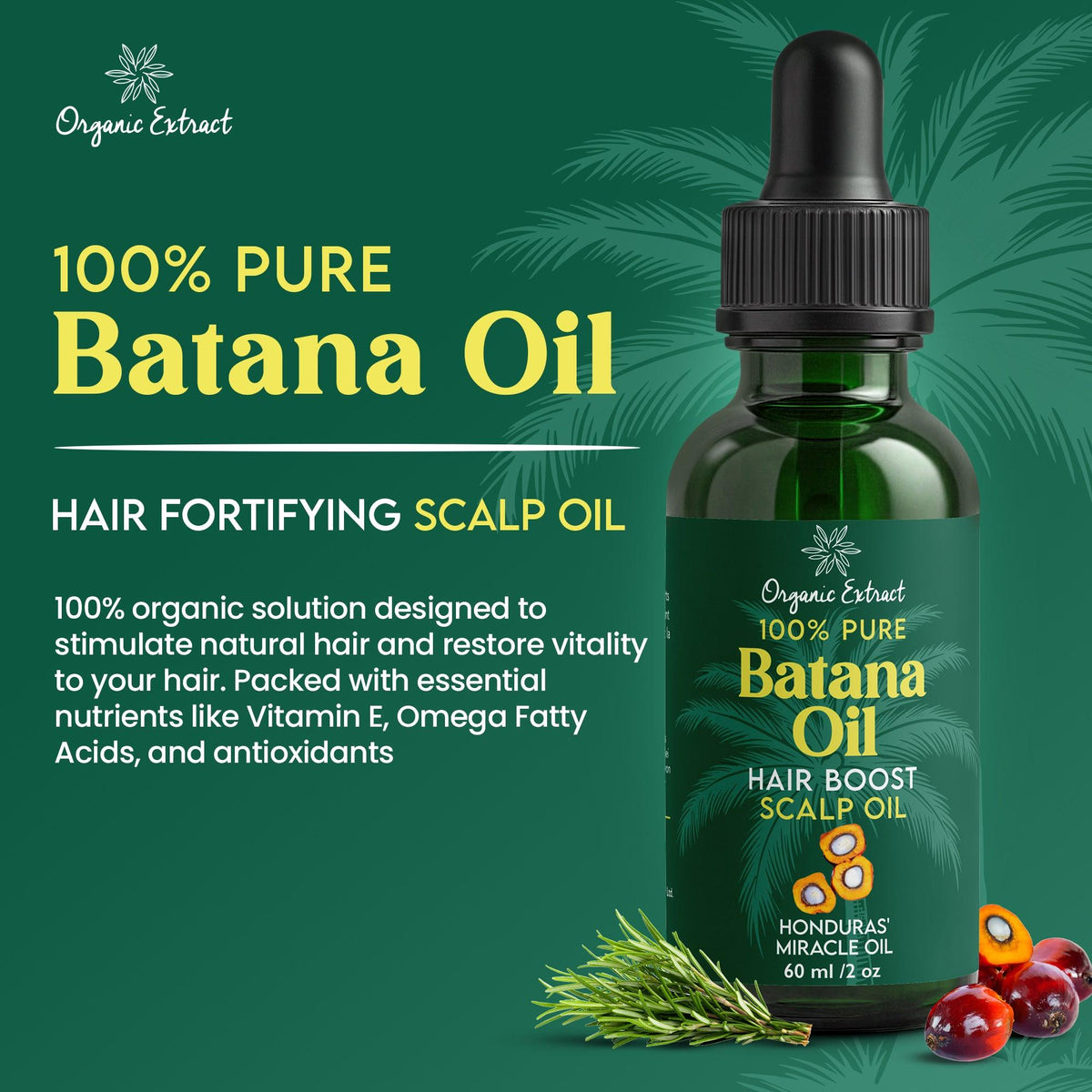 Organic Extract 100% Pure Batana Oil Hair Boost Scalp Oil