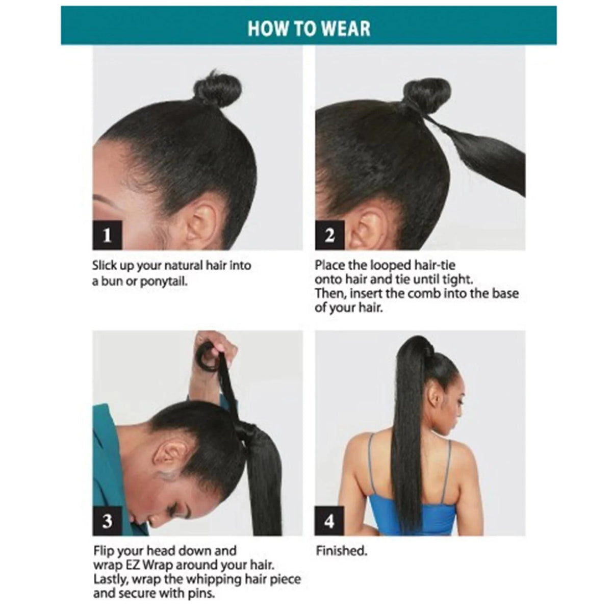 ZURY EZ WRAP PONYTAIL STRAIGHT