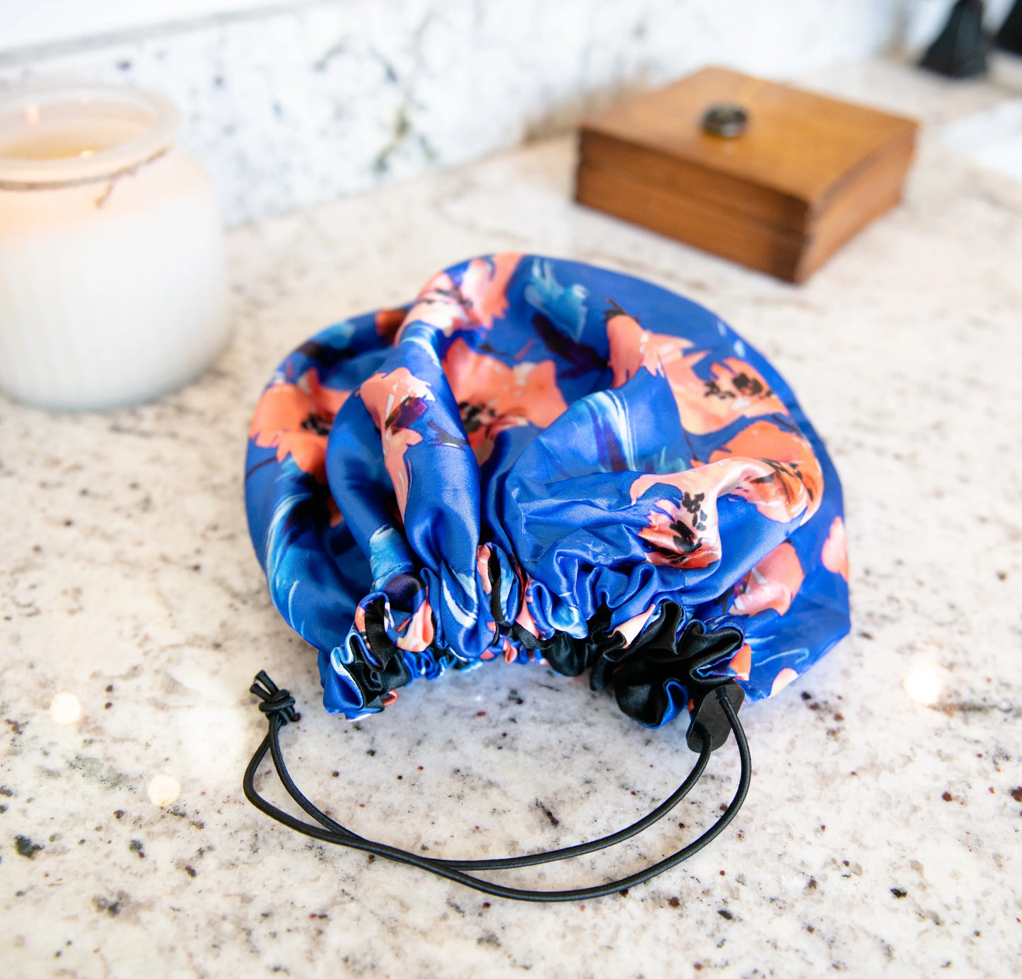 MOTIONC SATIN FLORAL SLEEP CAP 154 FLORAL