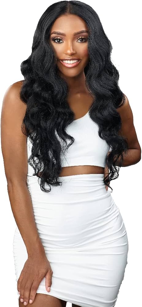 SENSATIONNEL BUTTA LACE FRONT HUMAN BLEND  CURLY BODY WIG 26"