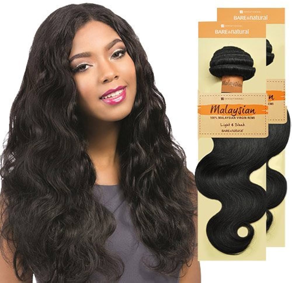 SENSATIONNEL MALAYSIAN VIRGIN HUMAN HAIR EURO BODY 18''20''22'' MULTI PACK W/CLOUSER NATURAL