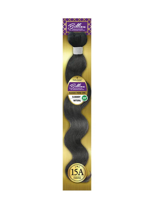 ZURY BILLION SOFT BODY BRAZILIAN HUMAN HAIR  15 A GRADE 18'' NAURAL BLACK