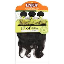 ZURY ENJOY 13X4 CLOSURE SOFT BODY HUMAN HAIR BRAZILIAN MULTI PACK 10''12''14''