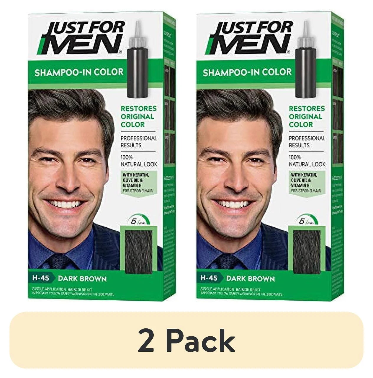 JUST FOR MEN SHAMPOO HAIR COLOR 1 APP DARKBROWN/GRAY