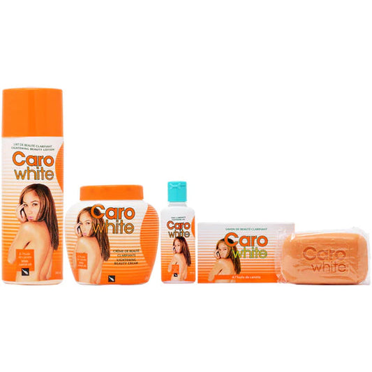 Caro White Set-1 (Lotion + Cream 16.9 Oz + Oil 1.7 Oz + Soap 6.3 Oz)