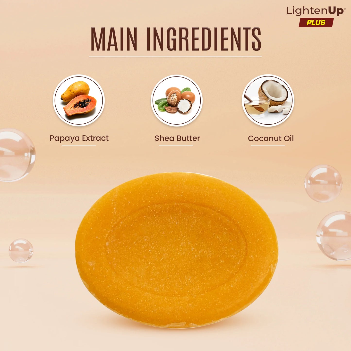 Omic LightenUp PLUS Natural Papaya Bathing Bar with Shea Butter