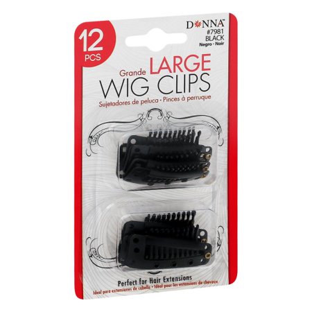 12 LARGE DONNA WIG CLIPS # 7981