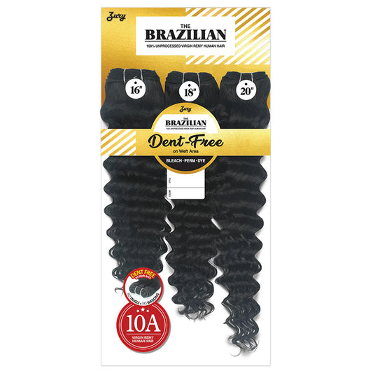 ZURY ENJOY 13X4 CLOSURE SOFT BODY HUMAN HAIR BRAZILIAN MULTI PACK 16''18'20''