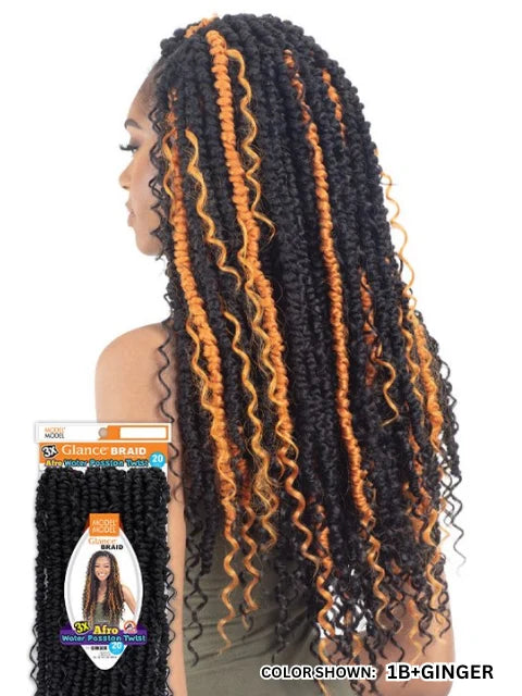 MODEL MODEL 3X GLANCE BRAID AFRO WATER PASSION TWIST