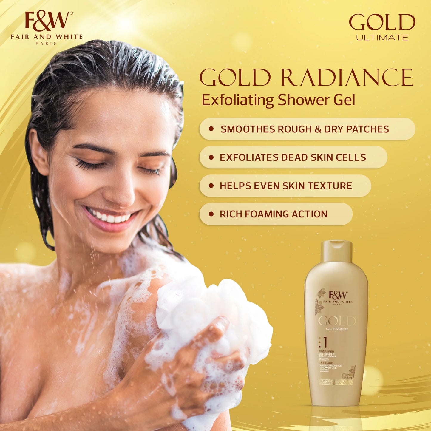 Gold Argan Shower Gel 1000ml / 33.81 fl Oz