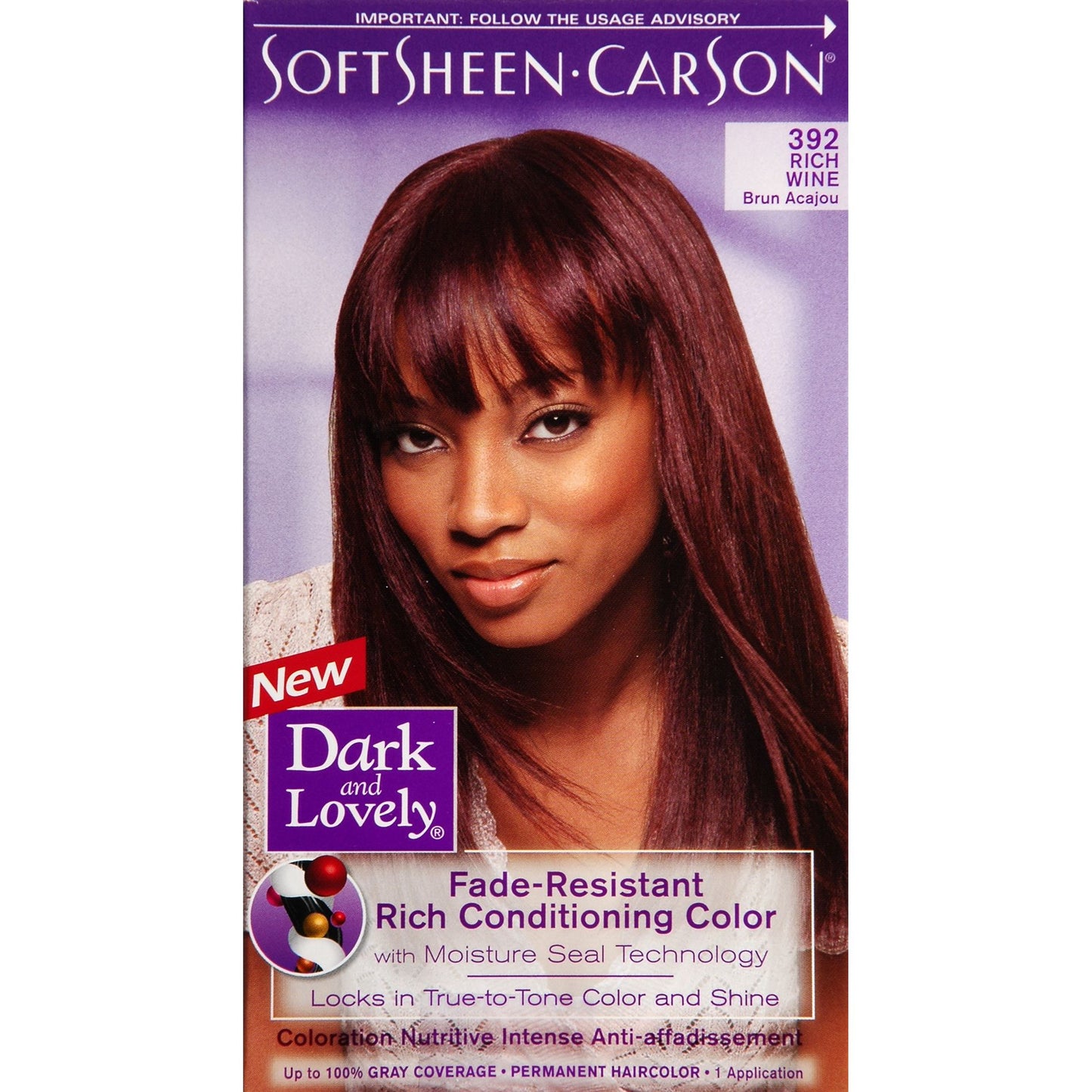 DARK & LOVELY HAIR PERMANENT  COLOR RW392