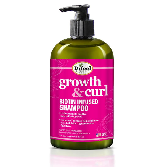 DIFEEL GROWTH & CURL BIOTIN INFUSED SHAMPOO 12OZ