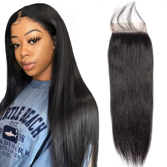 ZURY ONLY BRAZILIAN HUMAN HAIR HD 4X4 STRAIGHT CLOSURE NATURAL