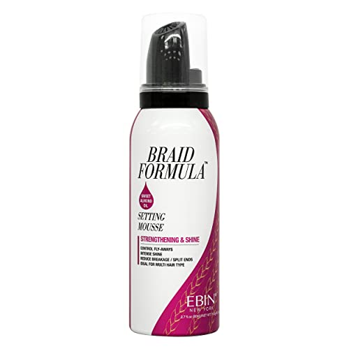EBIN BRAID FORMULA MOUSSE STRENGTHENING & SHINE SWEET ALMOND OIL 2.7OZ