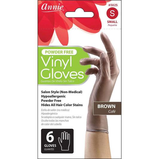 ANNIE 3826 BROWN  VINYL GLOVES MEDUIM