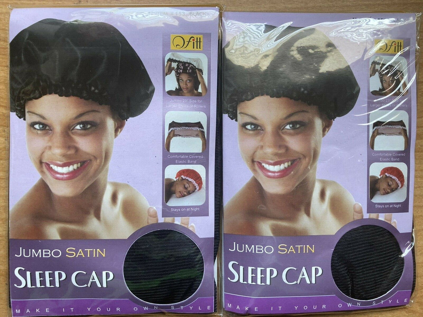 MOTIONC JUMBO SATIN SLEEP CAP 153 BLACK