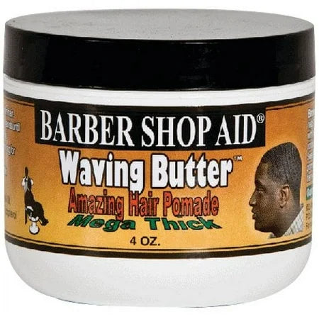 BARBER ALOPECIA SHOP AID WAVING BUTTER POMADE  MEGA THICK 4OZ