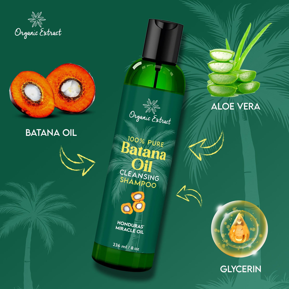 ORGANIC EXTRACT 100%PURE BATANA OIL CLEANSING SHAMPOO