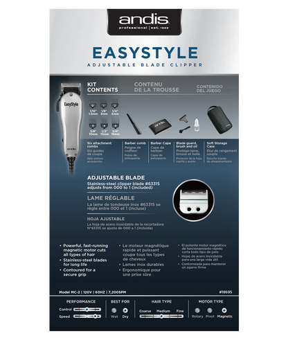 ANDIS EASYSTYLE+ ADJUTABLE CLIPPER18695