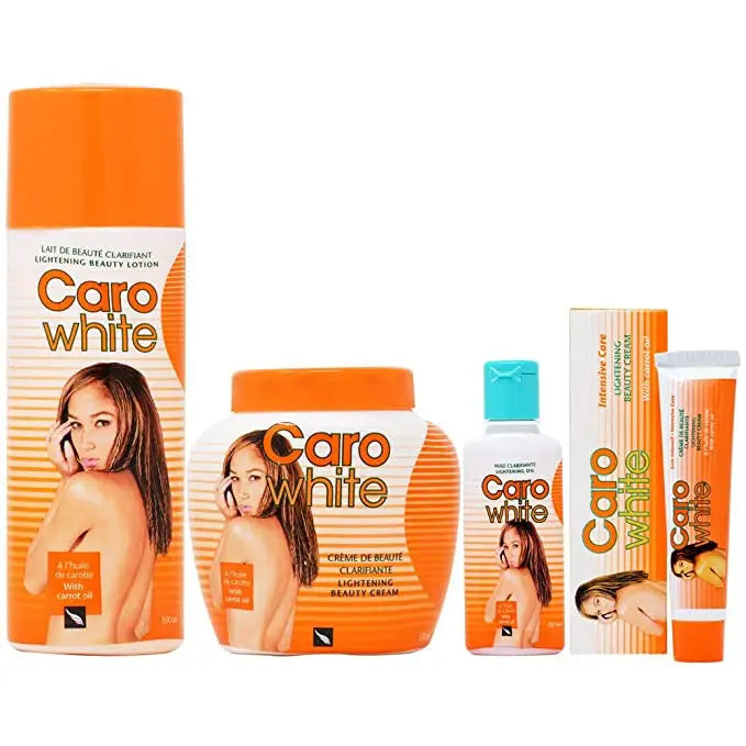 Caro White Set-1 (Lotion + Cream 16.9 Oz + Oil 1.7 Oz + Soap 6.3 Oz)