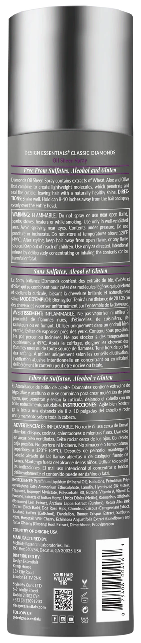 DESIGN ESSENTIALS OIL SHEEN SPRAY 10OZ