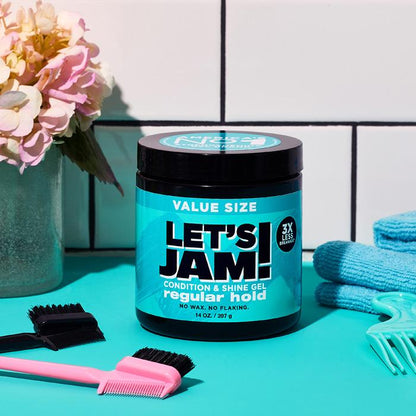 LETS JAM SHINE GEL CONDTIONING REGULAR 14OZ