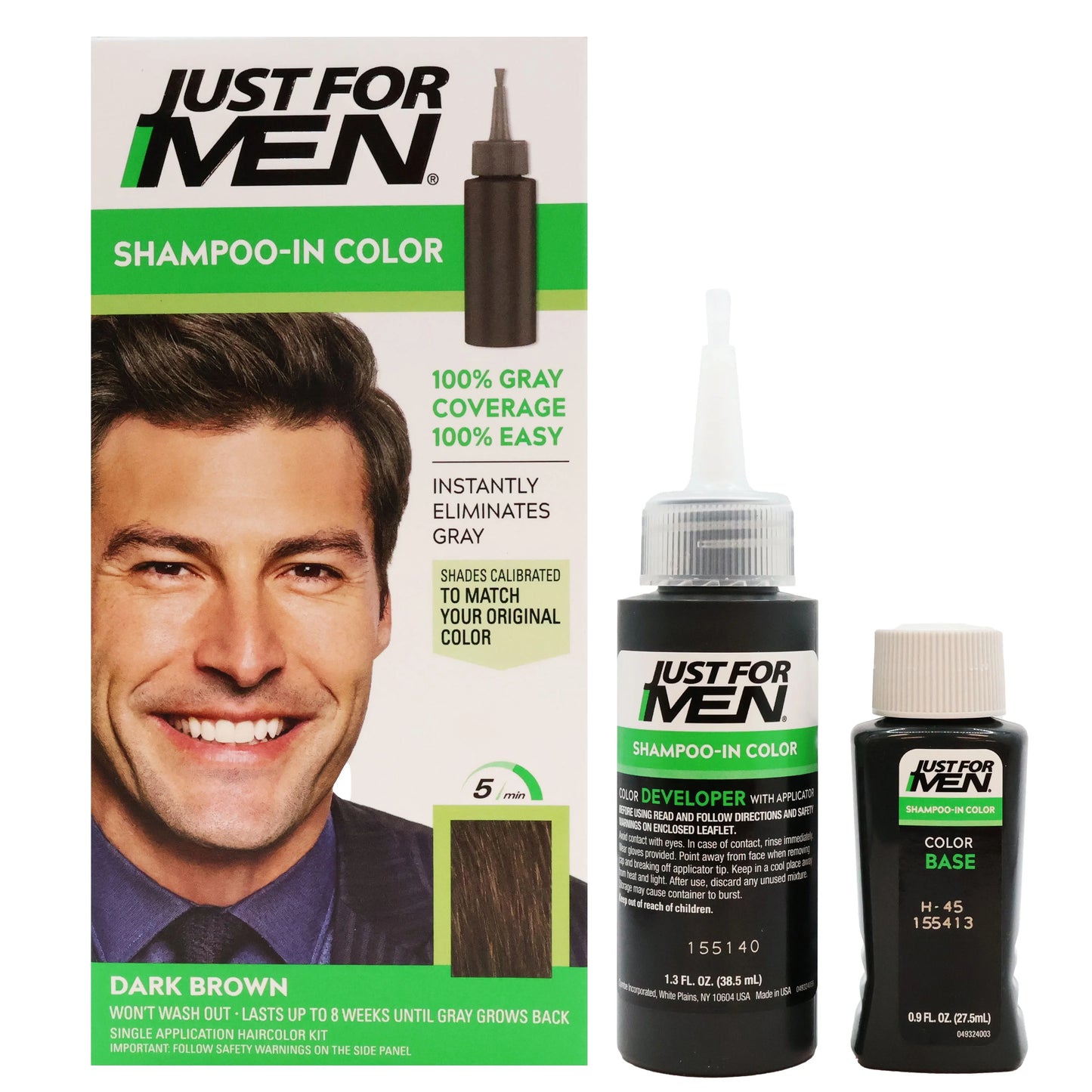 JUST FOR MEN SHAMPOO HAIR COLOR 1 APP DARKBROWN/GRAY