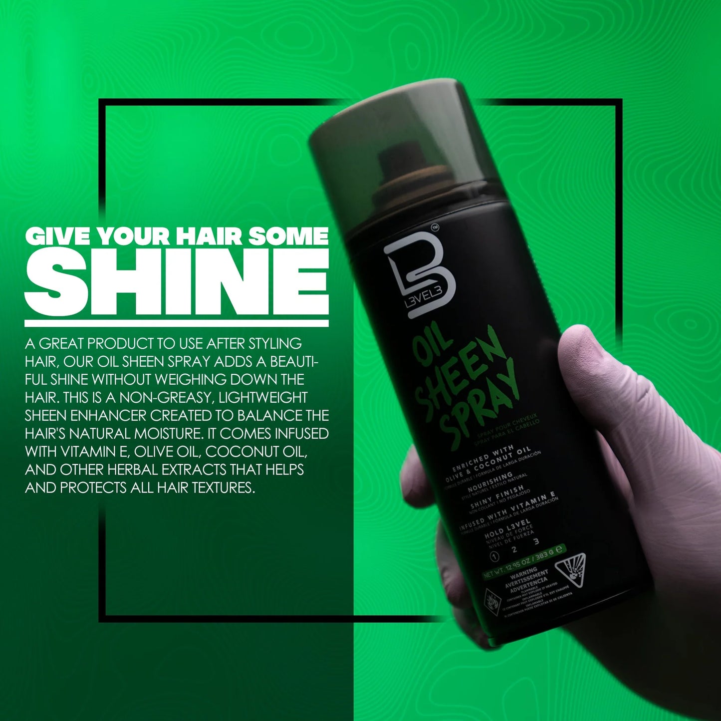 LEVEL 3 OIL SHEEN SPRAY 12.95OZ