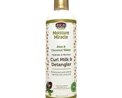 AFRICAN PRIDE ALOE & COCONUT WATER CURL MILK & DETANGLER 12OZ
