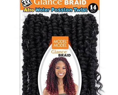 MODEL MODEL 3X GLANCE BRAID AFRO WATER PASSION TWIST 14''