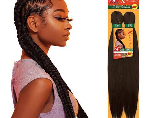 SENSATIONNEL XPRESSION 2X  PRE-STRETCHED BRAIDING HAIR 48'