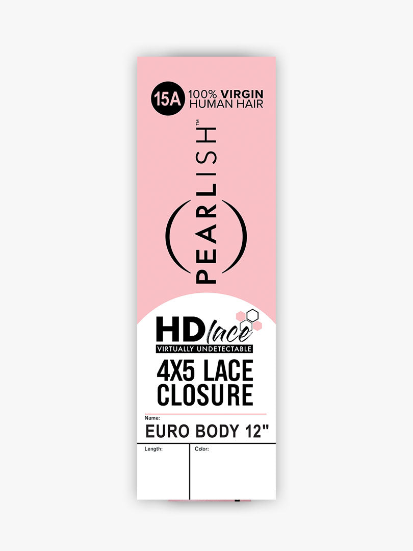 PEARLISH 4X5 HD LACE CLOSURE EURO BODY 12″