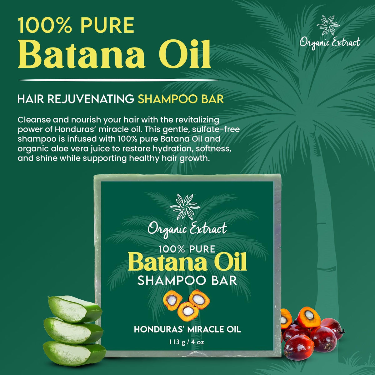 Organic Extract 100% Pure Batana Oil Shampoo Bar