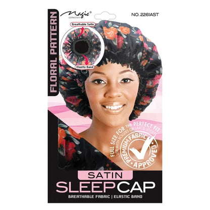 MOTIONC SATIN FLORAL SLEEP CAP 154 FLORAL
