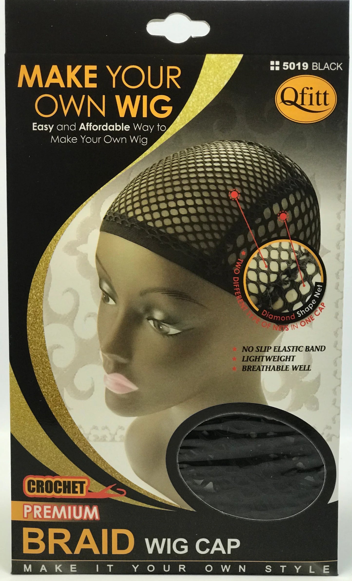 QFITT BRAID WIG CAP 5019 BLACK