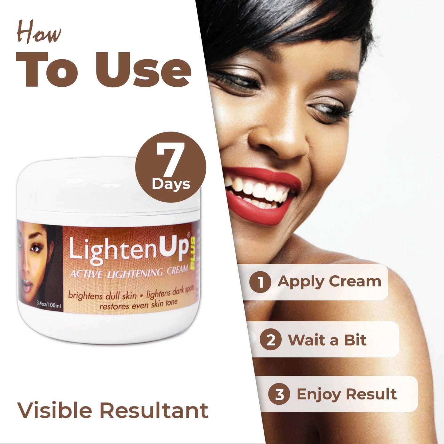 Omic LightenUp PLUS Active Lightening Cream - 100ml / 3.4 Oz