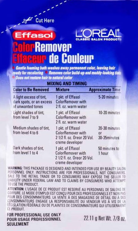 L'OREAL EFFASOL COLOR REMOVER 7.8OZ
