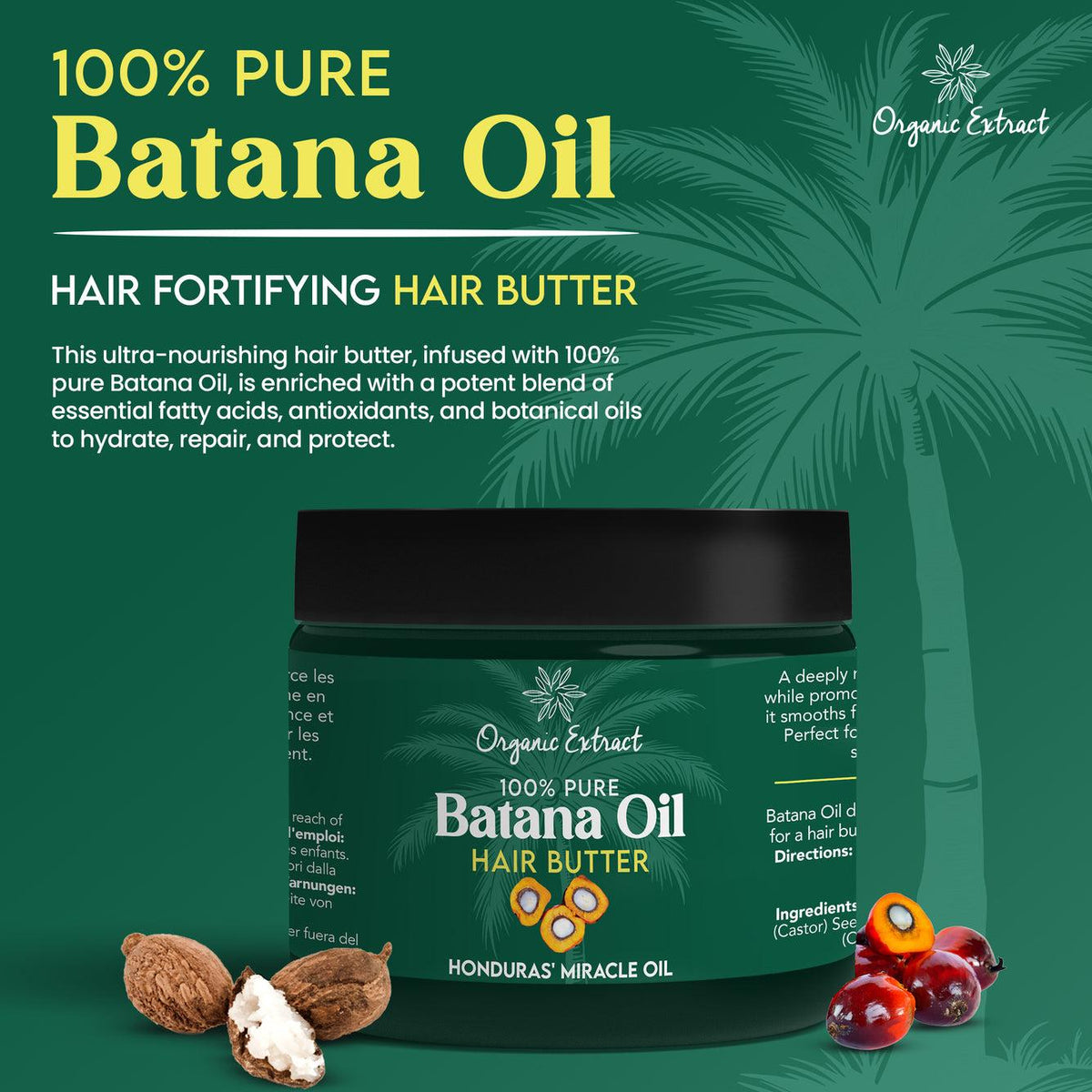 ORGANIC EXTRACT 100% PURE BATANA OIL HAIR BUTTER