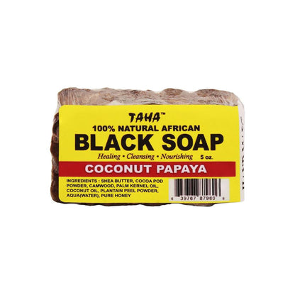 TAHA AFRICAN BLACK SOAP COCONUT PAPAYA 5 OZ