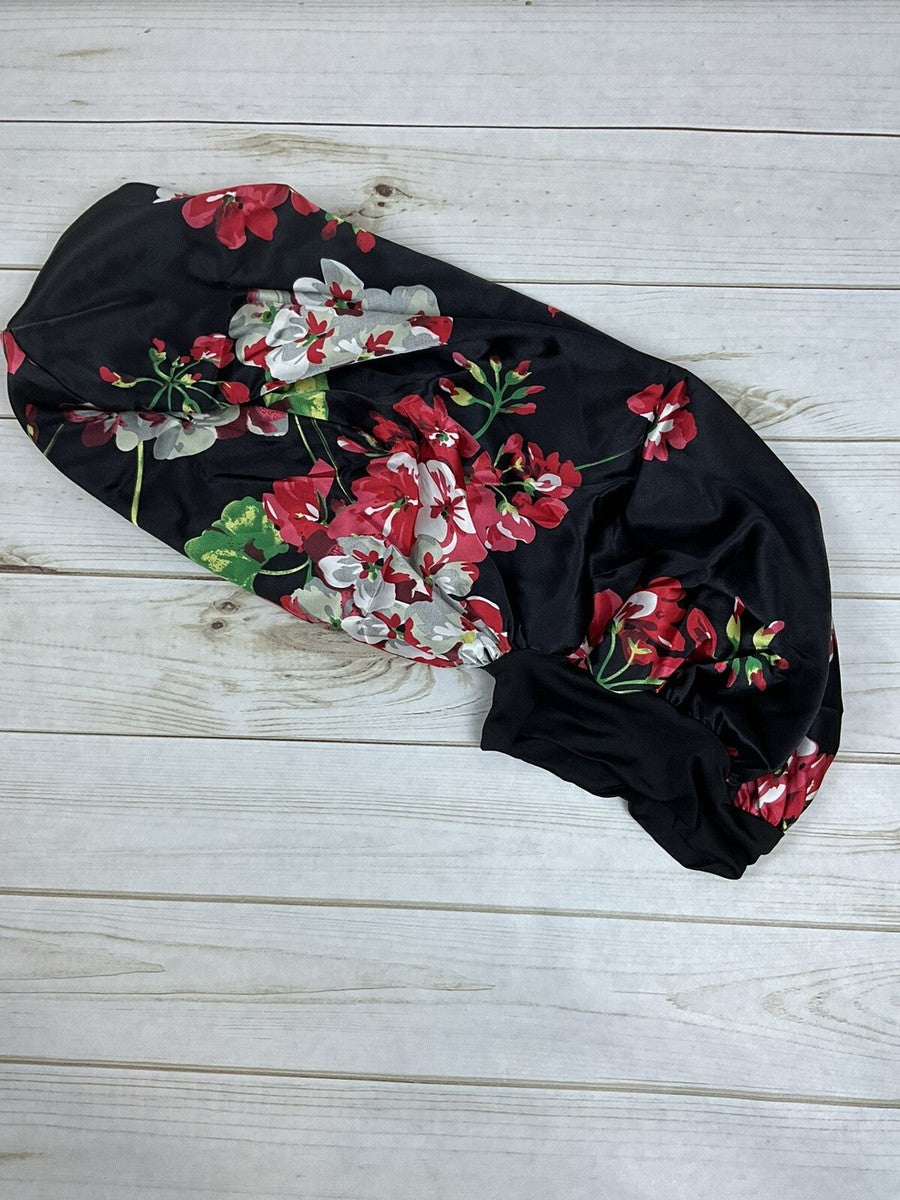 MOTIONC SATIN FLORAL SLEEP CAP 154 FLORAL