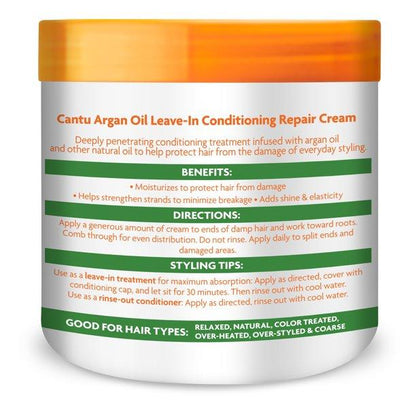 CANTU ARGAN  OIL SHEA BUTTER LEAVE IN REPAIR CREAM 16 OZ