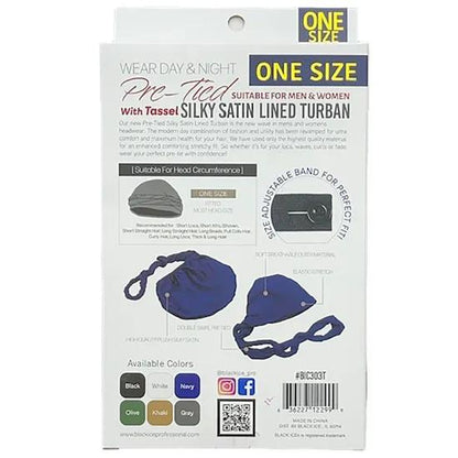 BLACKICE TIED TURBAN BIC303AST